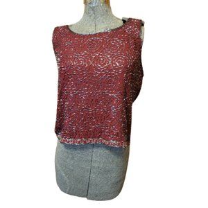 Marina by Marina Bresler Beaded Tank, Size Large, 100% polyester